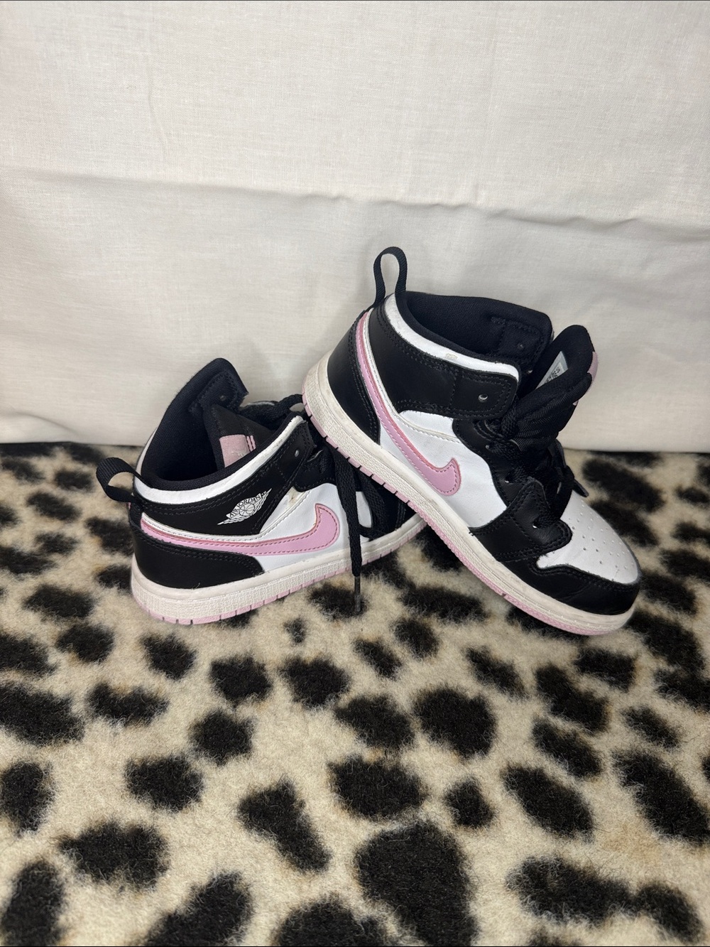 Nike Kids Pink Black White High-Top Sneakers